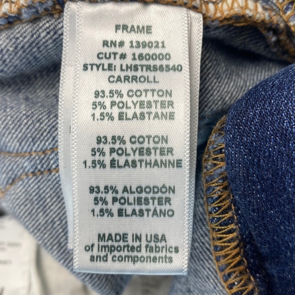 FRAME 'Le High Straight' High Rise Staggered Hem Jeans in Carroll Wash Size 28 - Picture 10 of 10